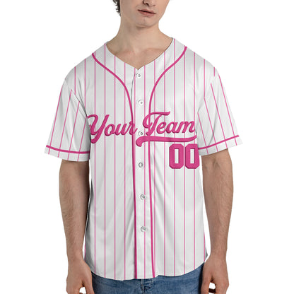 Personalized-Team-Name-And-Number-Baseball-Jersey-Custom-Design-Pink-Color-Collection-Stripes