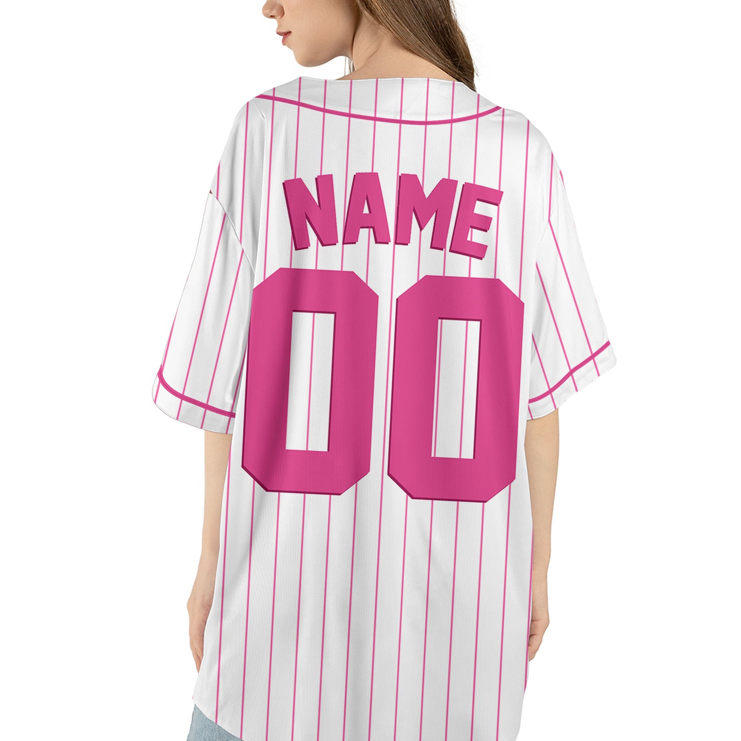 Personalized-Team-Name-And-Number-Baseball-Jersey-Custom-Design-Pink-Color-Collection-Stripes