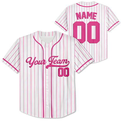 Personalized-Team-Name-And-Number-Baseball-Jersey-Custom-Design-Pink-Color-Collection-Stripes