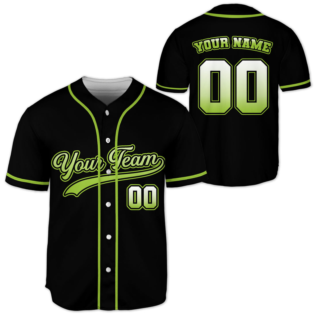 Personalized-Team-Name-And-Number-Custom-Collection-Gradient-Green