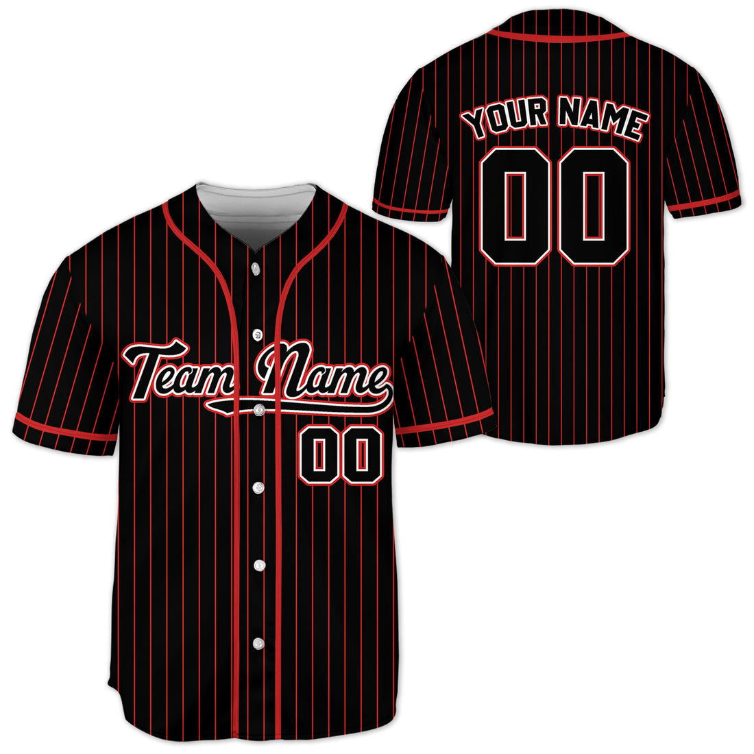Personalized-Team-Name-Custom-Collection-Awesome-Black-Red-Striped