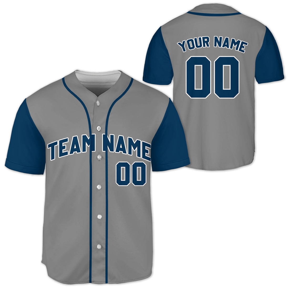Personalized-Team-Name-Custom-Collection-Gray-Blue-Sleeve