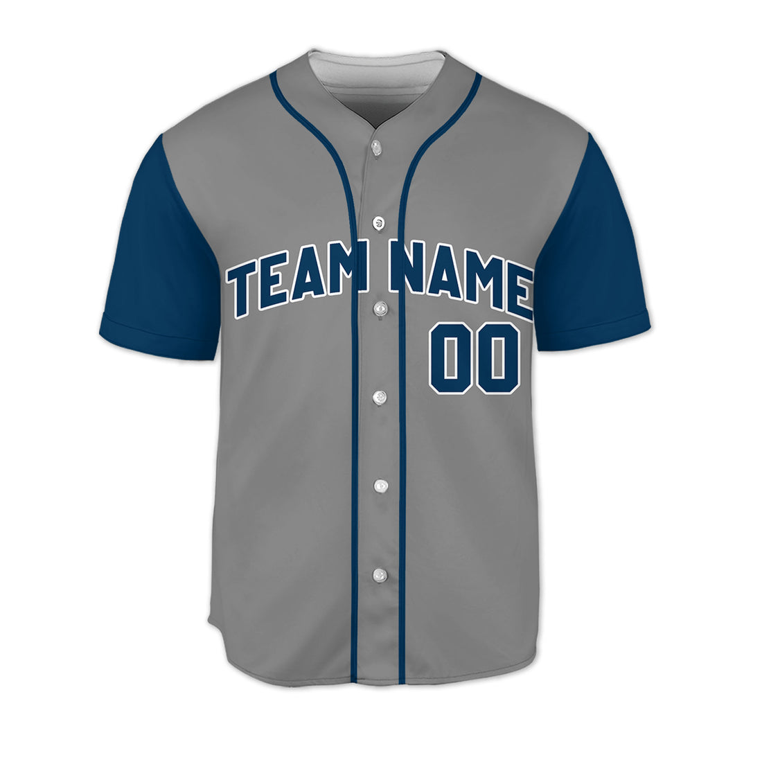 Personalized-Team-Name-Custom-Collection-Gray-Blue-Sleeve