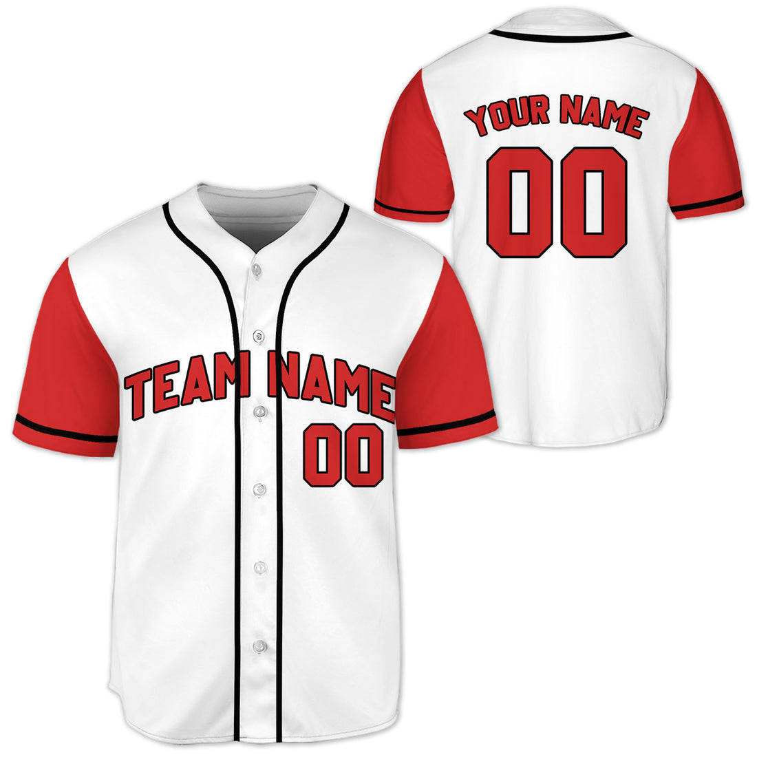 Personalized-Team-Name-Custom-Collection-White-Red-Sleeve
