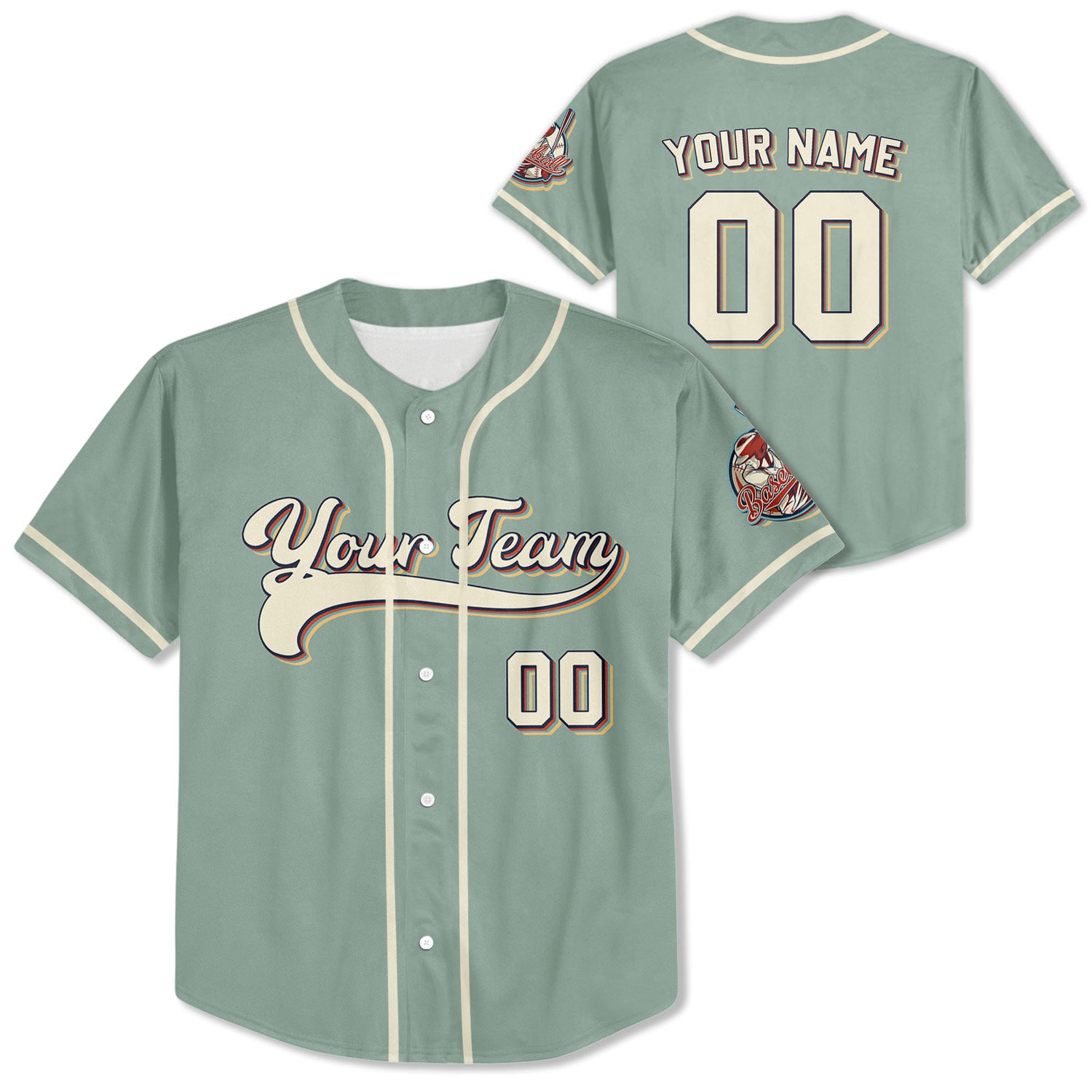 Personalized-Vintage-Team-Name-And-Number-Custom-Collection-Light-Green