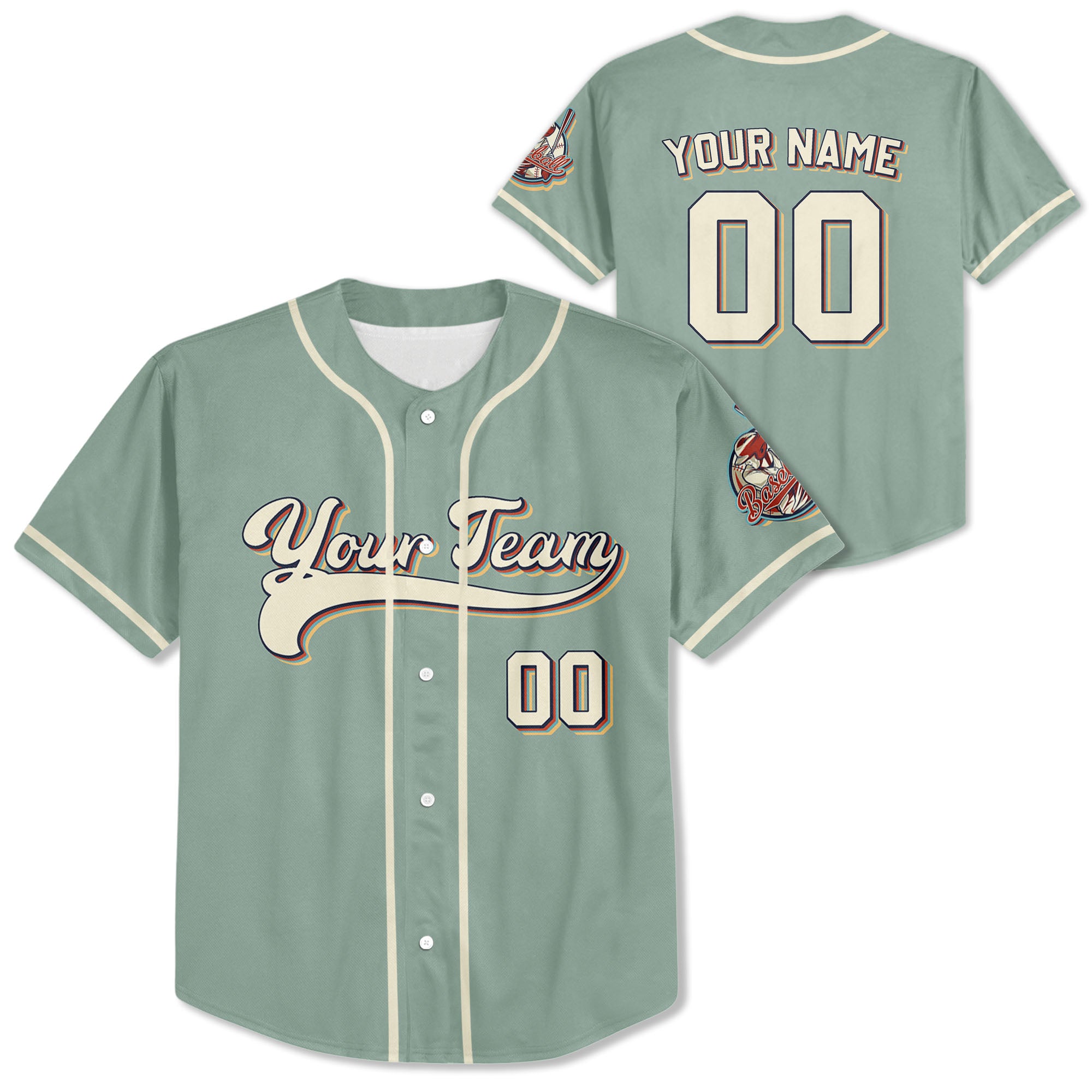 Personalized-Vintage-Team-Name-And-Number-Custom-Collection-Light-Green