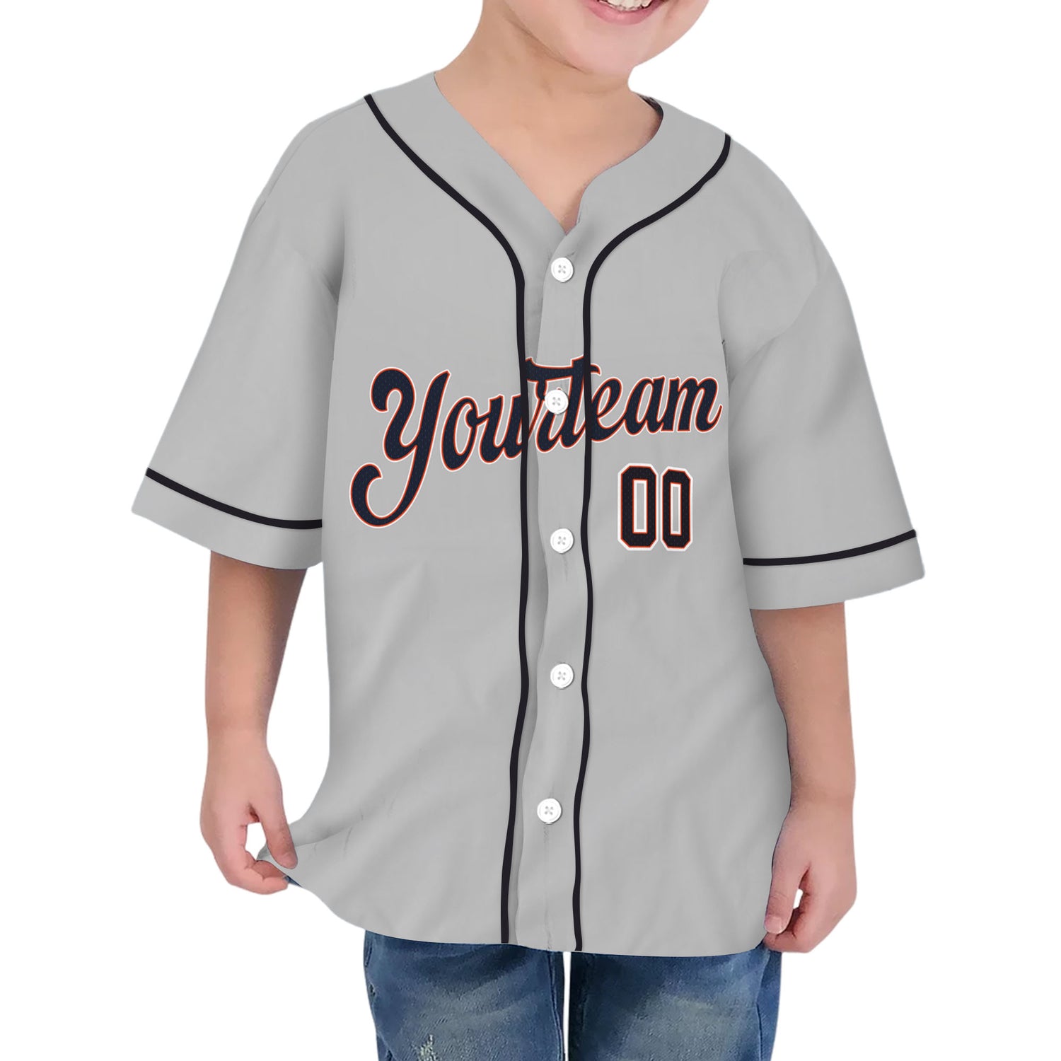 Personalized famous team DT sport classic gray baseball jersey VDD04