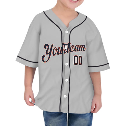 Personalized famous team DT sport classic gray baseball jersey VDD04