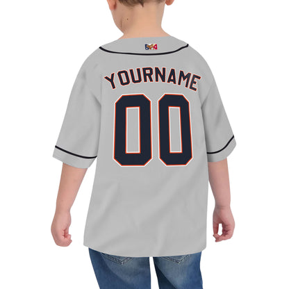 Personalized famous team DT sport classic gray baseball jersey VDD04