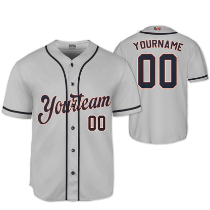 Personalized famous team DT sport classic gray baseball jersey VDD04