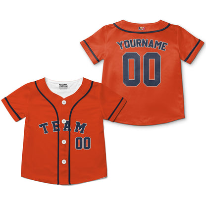 Personalized famous team HA sport orange and black stripes baseball jersey VDD04