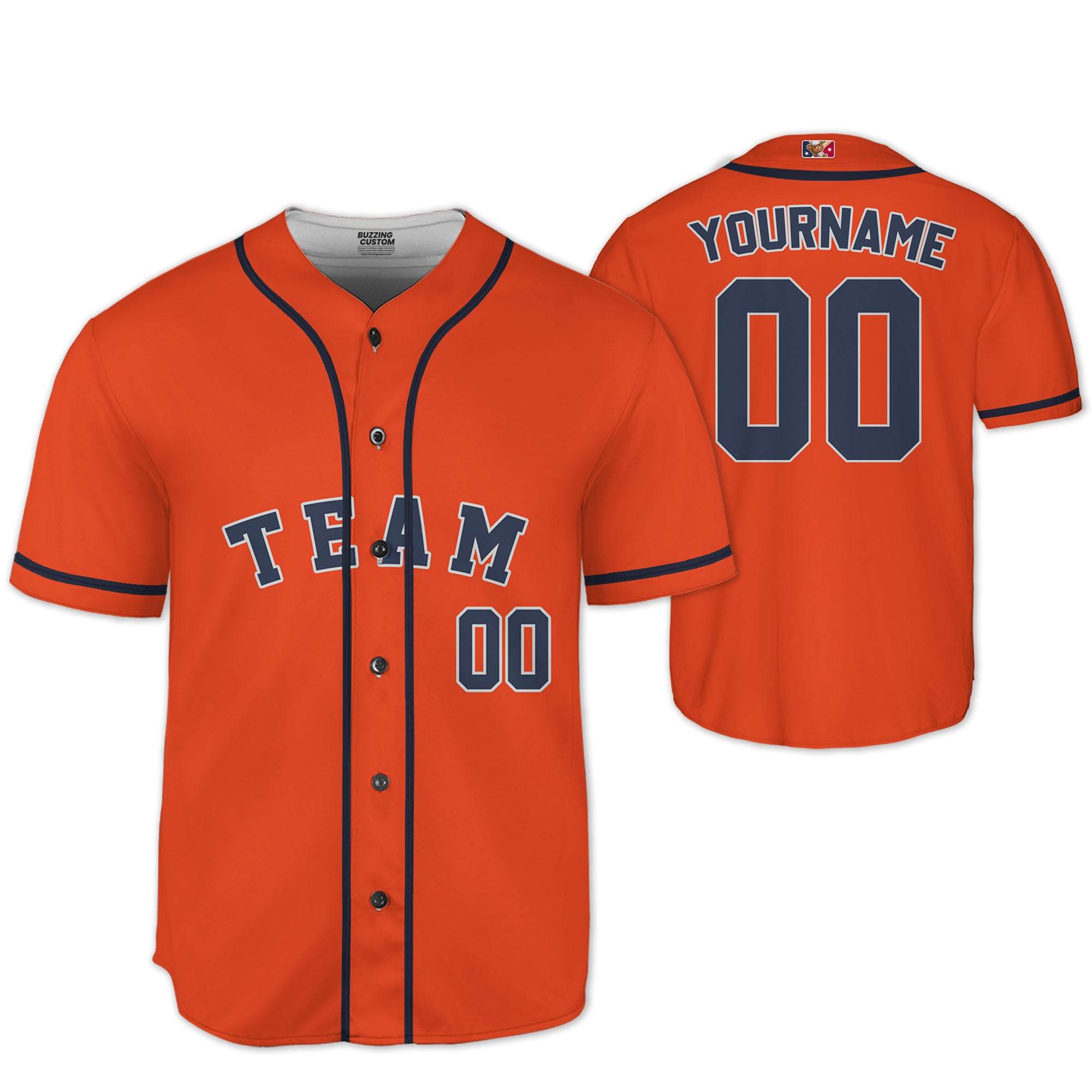 Personalized famous team HA sport orange and black stripes baseball jersey VDD04