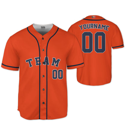 Personalized famous team HA sport orange and black stripes baseball jersey VDD04