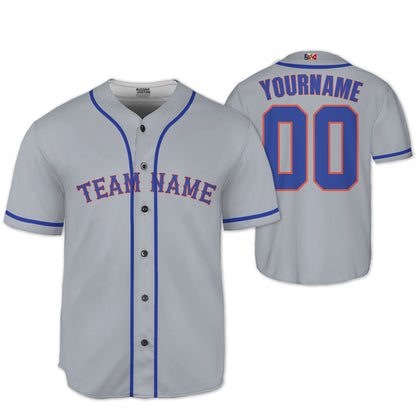 Personalized famous team NYM sport classic gray baseball jersey VDD04