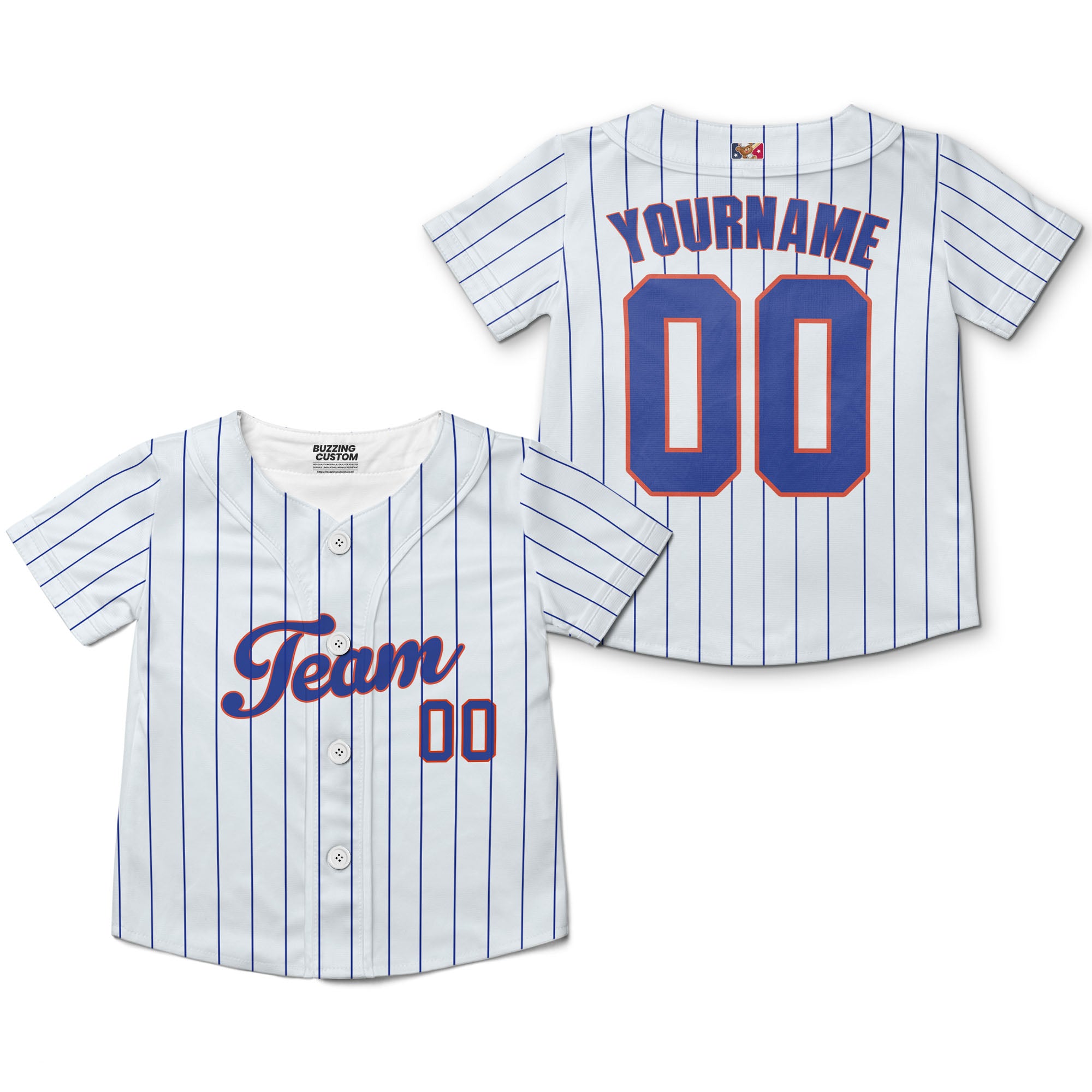 Personalized famous team NYM sport white and blue Striped baseball jersey VDD04
