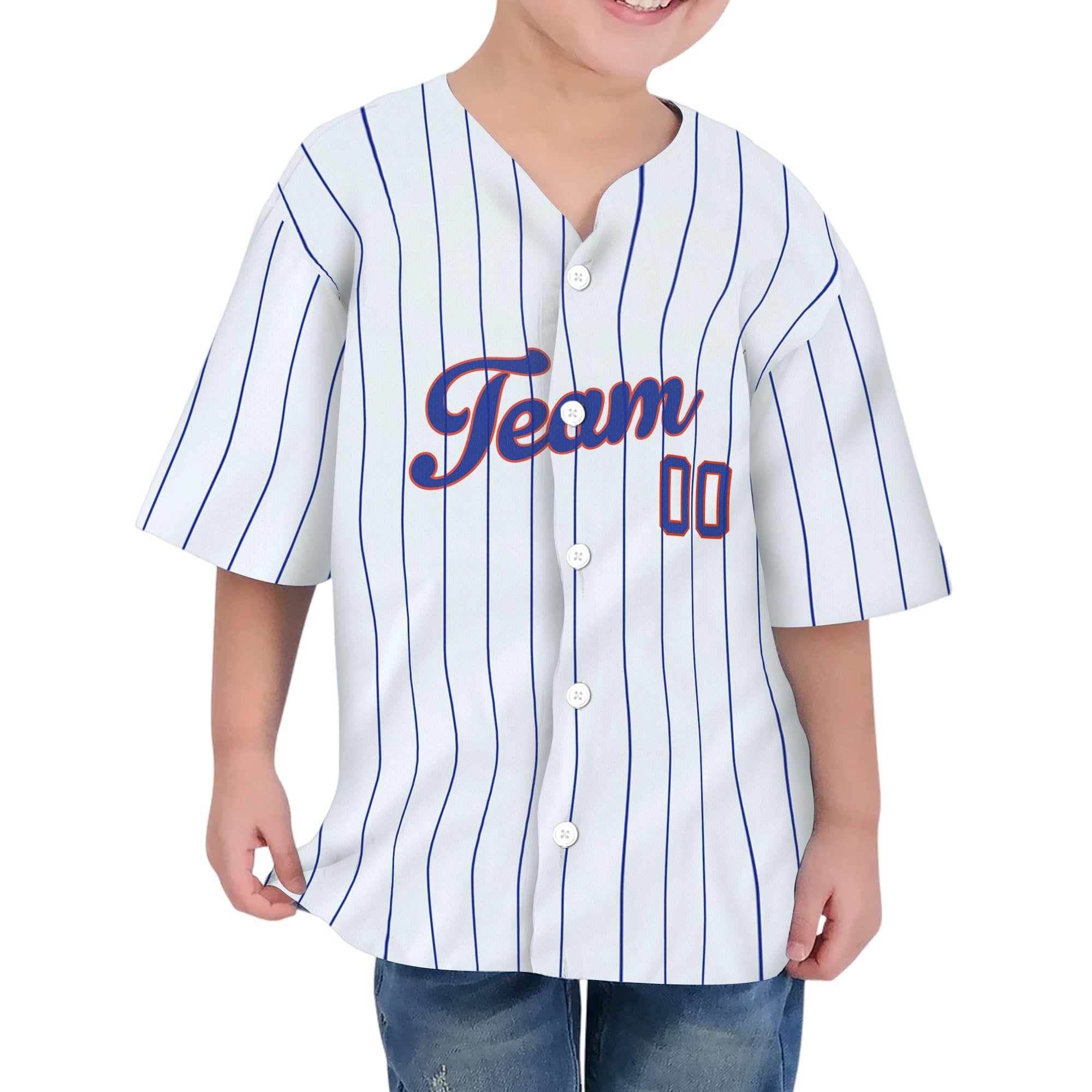 Personalized famous team NYM sport white and blue Striped baseball jersey VDD04