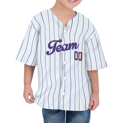 Personalized famous team NYM sport white and blue Striped baseball jersey VDD04