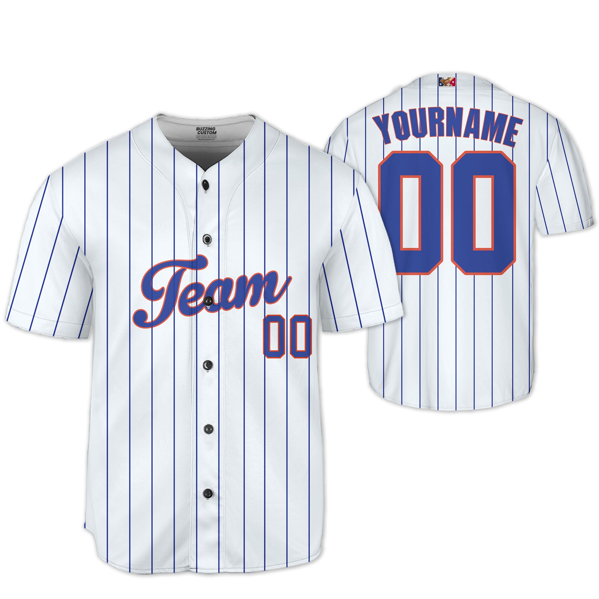 Personalized famous team NYM sport white and blue Striped baseball jersey VDD04