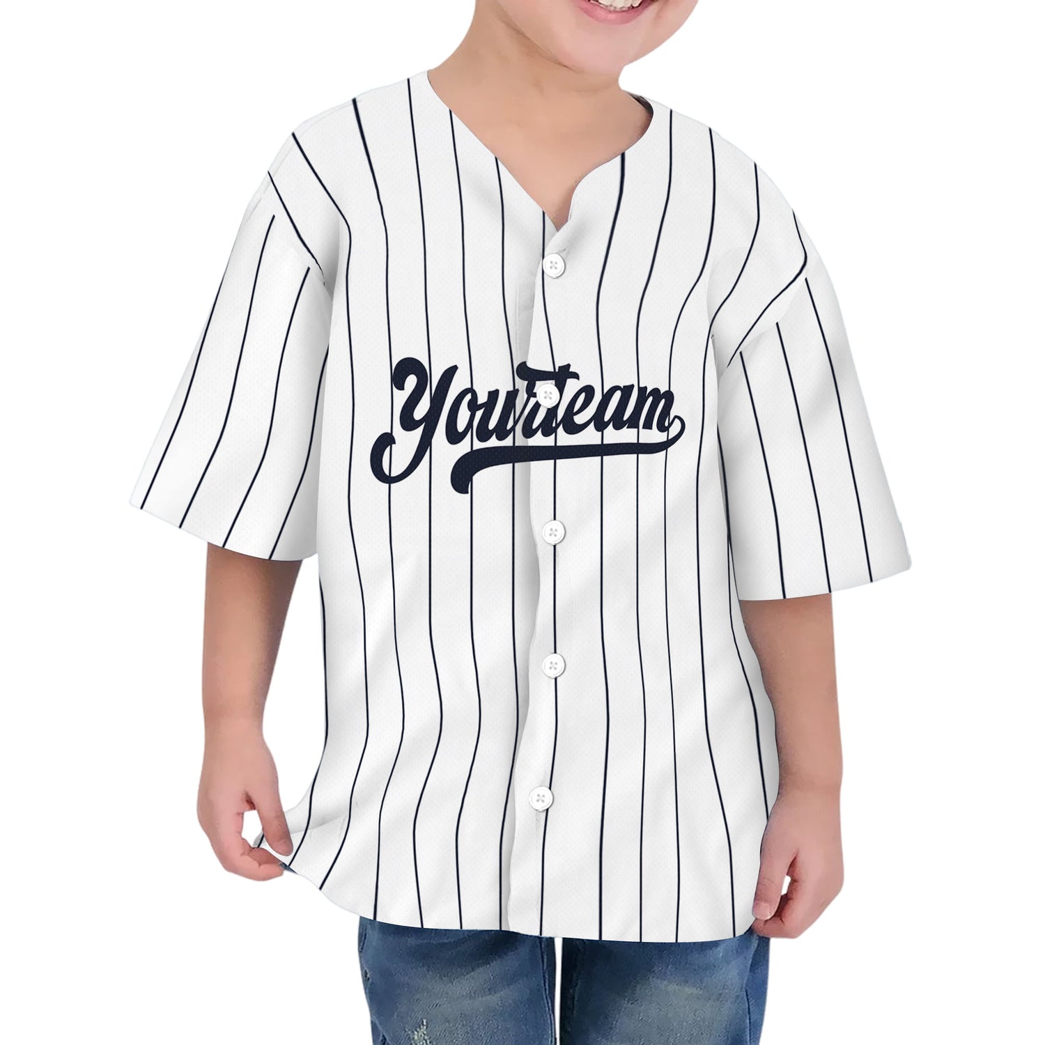 Personalized famous team NY sport white and black Stripes baseball jersey VDD04