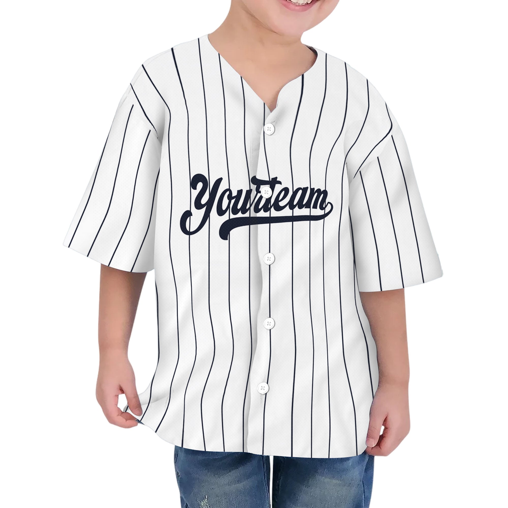 Personalized famous team NY sport white and black Stripes baseball jersey VDD04