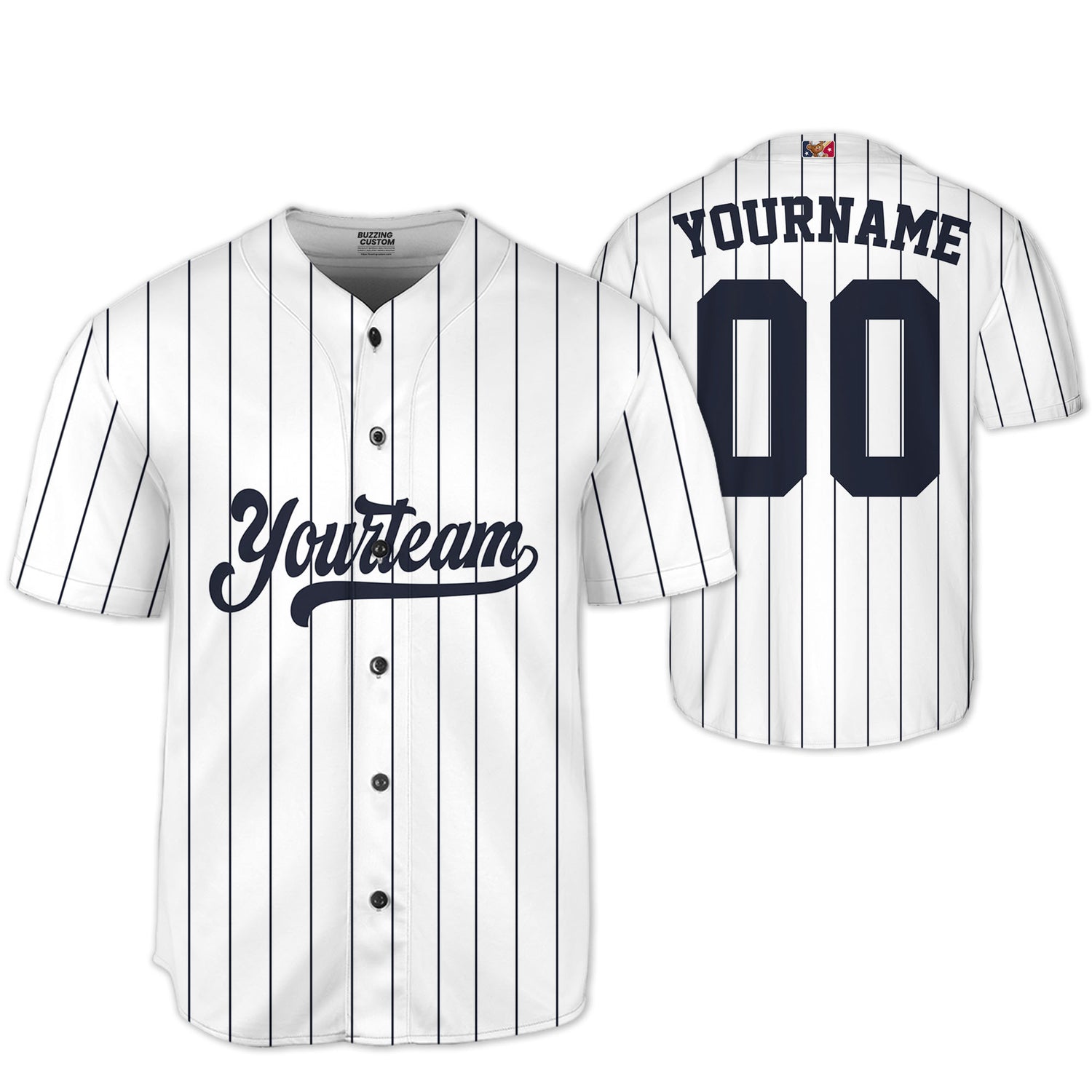 Personalized famous team NY sport white and black Stripes baseball jersey VDD04