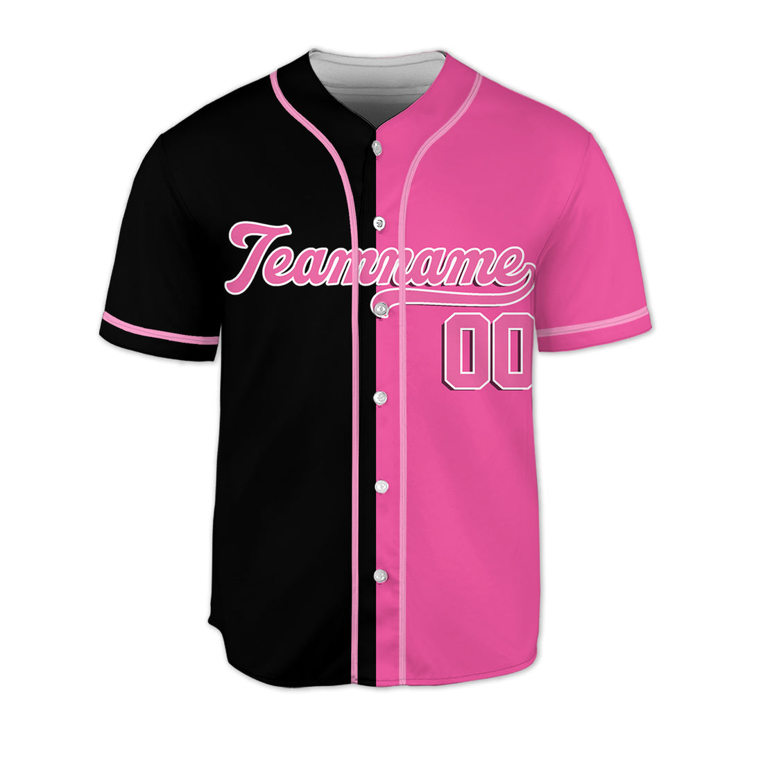 Pink-Black-Personalized-Team-Name-And-Number-Custom-Baseball-Jersey-Pink-Collection