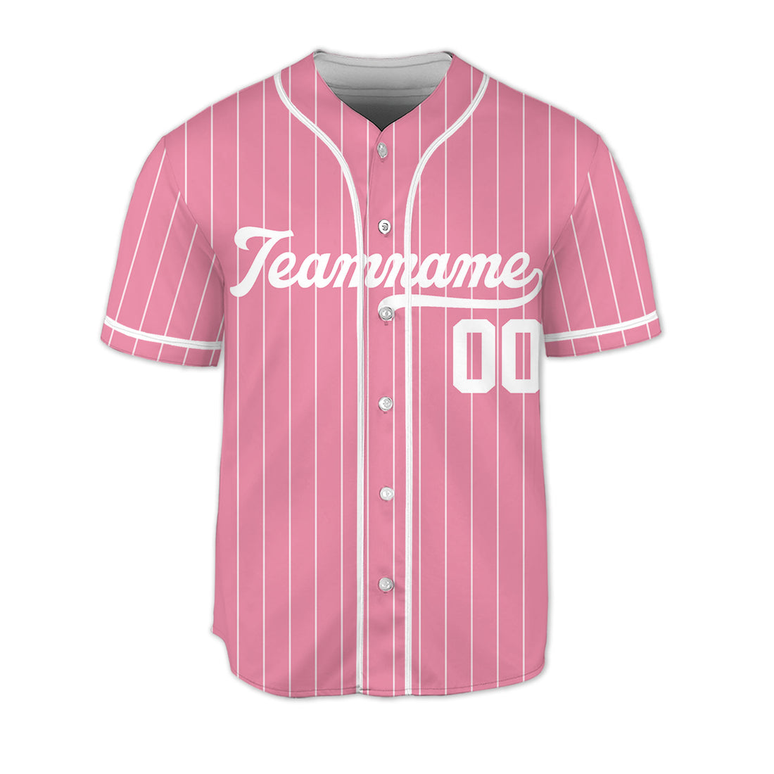 Pink-Stripe-Personalized-Team-Name-And-Number-Custom-Baseball-Jersey-Pink-Collection