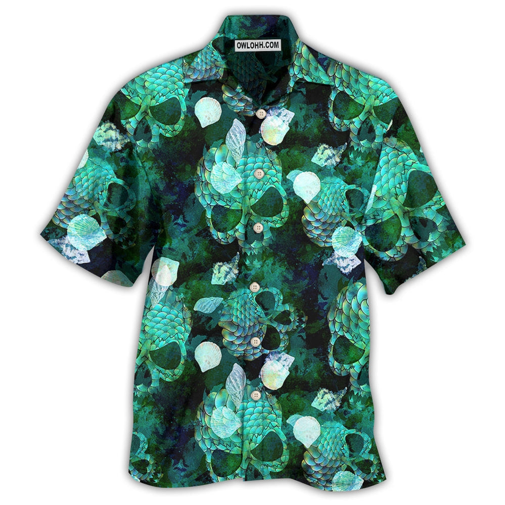 Skull Fish Green Style - Hawaiian Shirt  - Owl Ohh