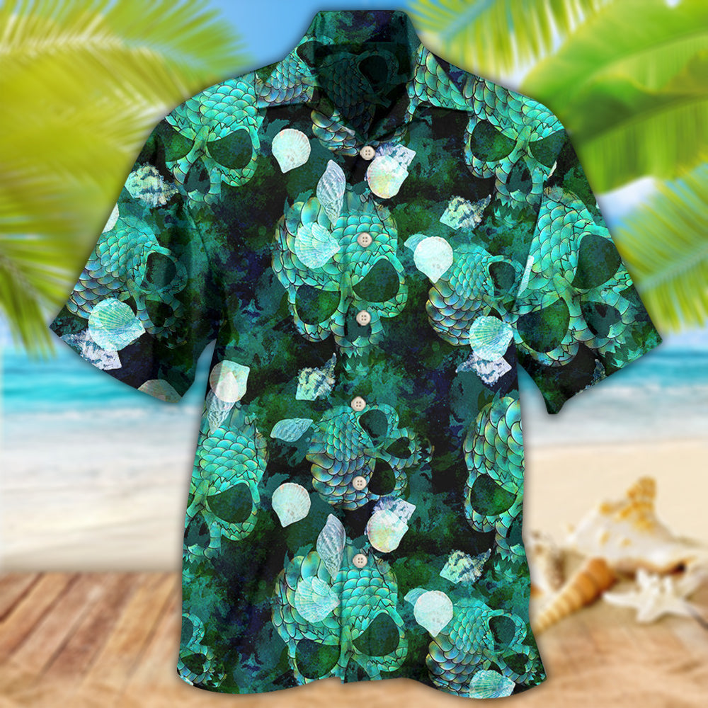 Skull Fish Green Style - Hawaiian Shirt  - Owl Ohh