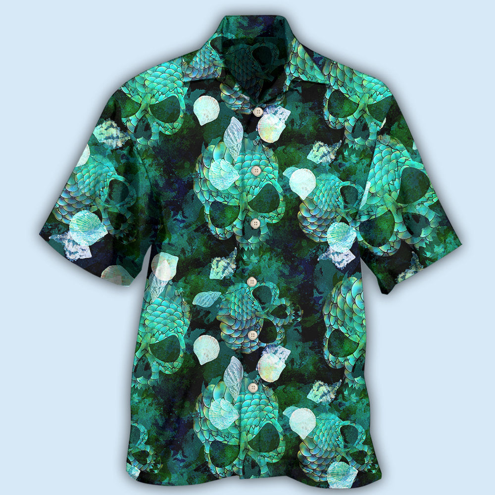 Skull Fish Green Style - Hawaiian Shirt  - Owl Ohh