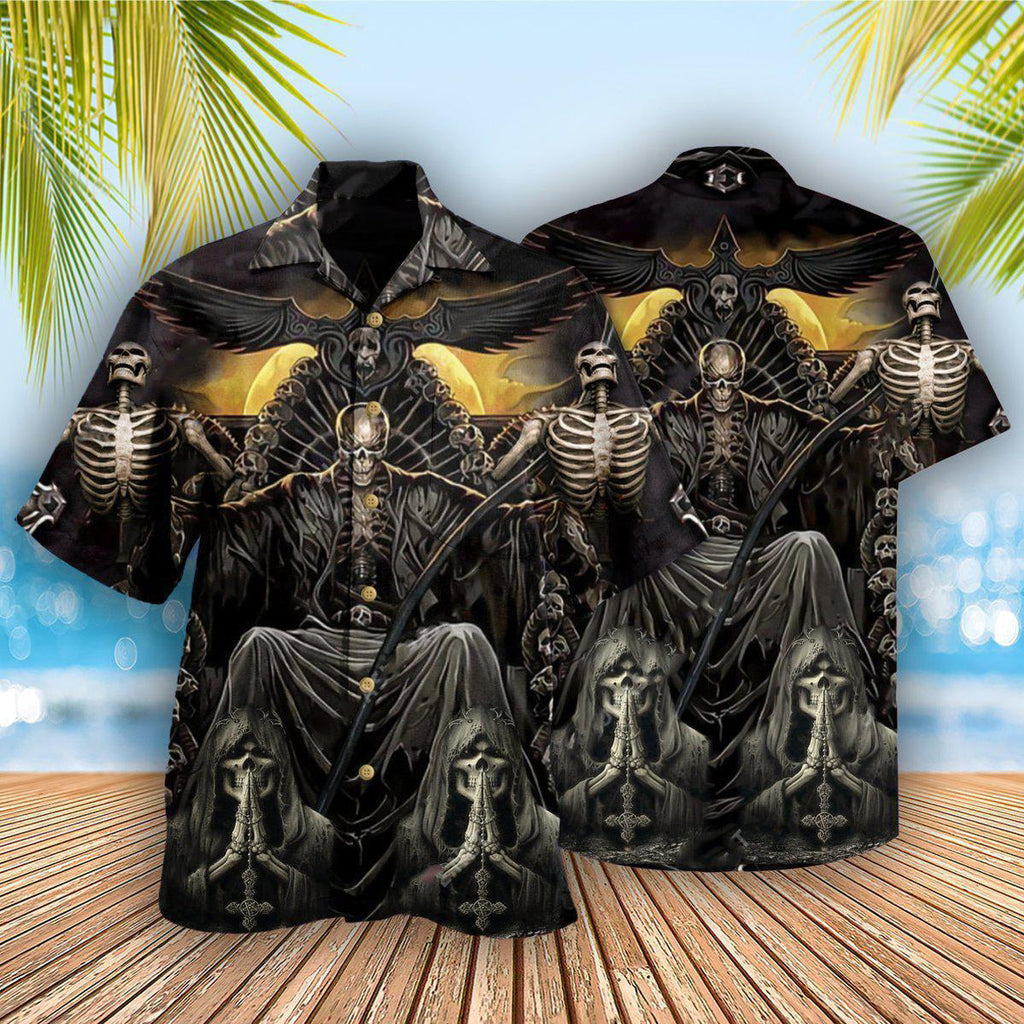 Skull Grim Reaper Dark - Hawaiian Shirt  - Owl Ohh
