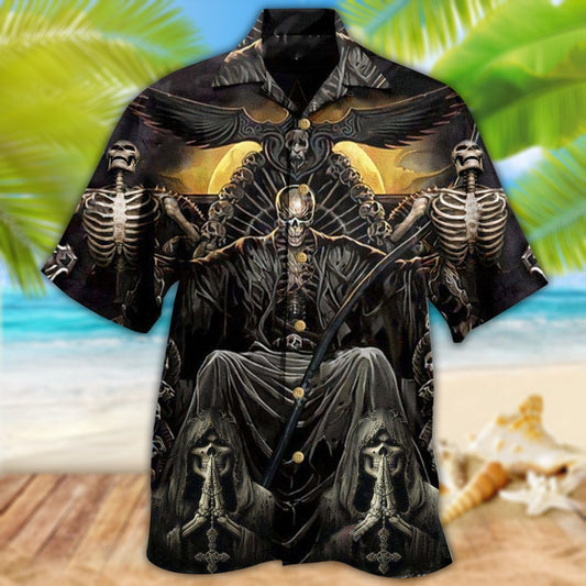 Skull Grim Reaper Dark - Hawaiian Shirt  - Owl Ohh