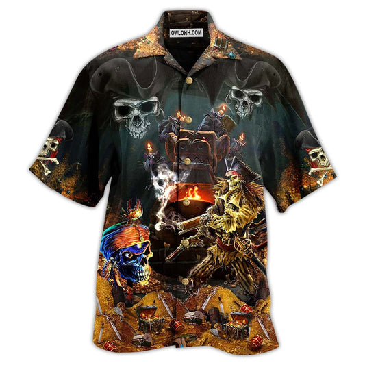 Skull Just A Chasing Booty Life - Hawaiian Shirt  - Owl Ohh