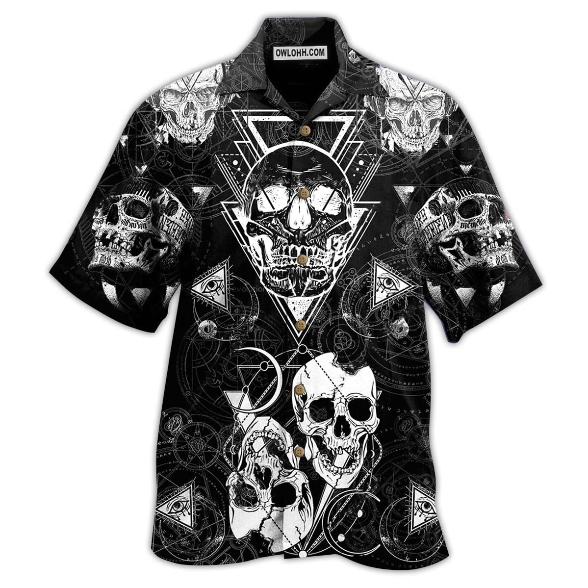 Skull Love Black - Hawaiian Shirt  - Owl Ohh
