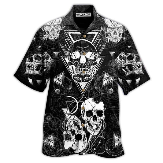 Skull Love Black - Hawaiian Shirt  - Owl Ohh