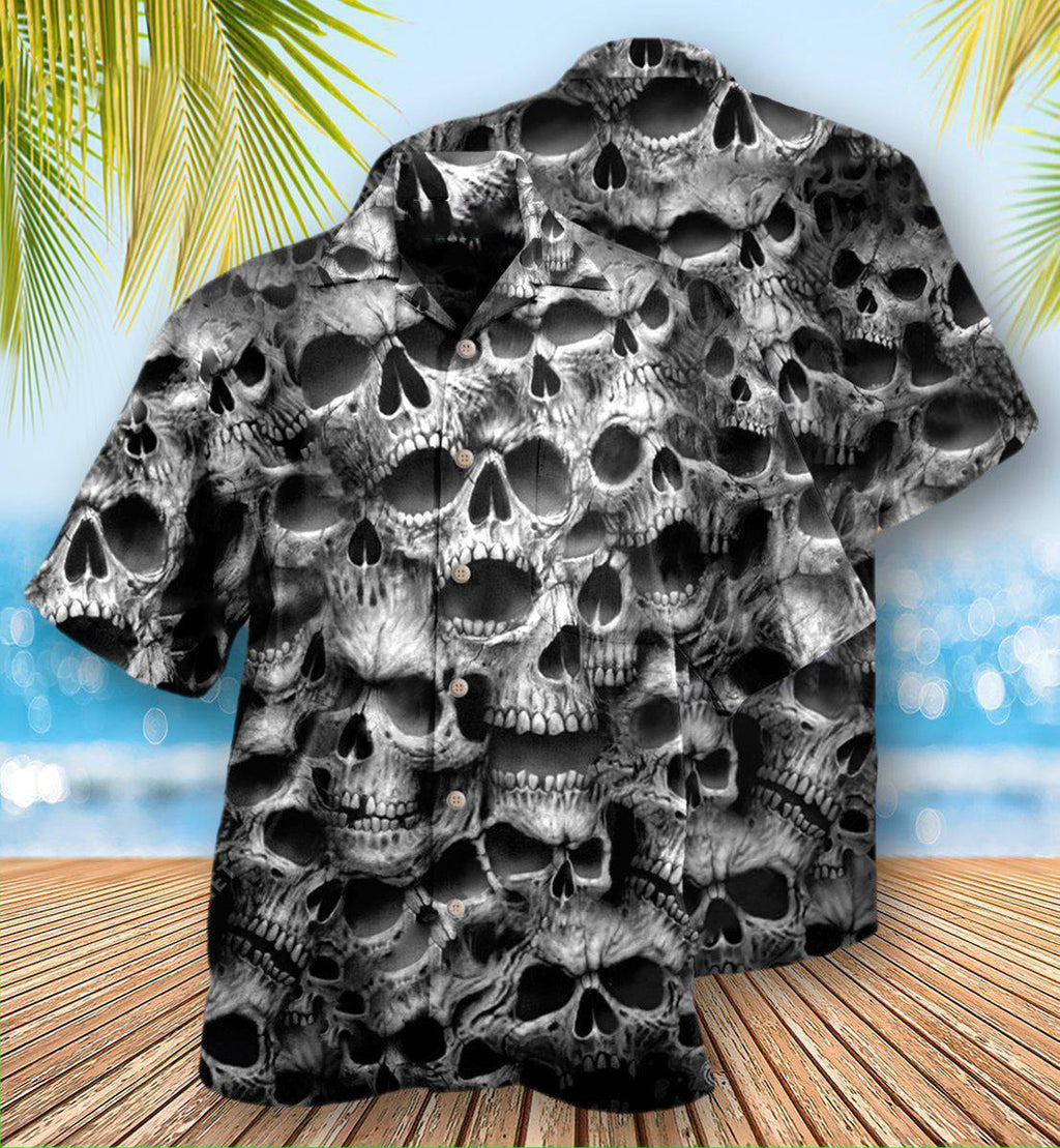 Skull No Fear No Pain - Hawaiian Shirt  - Owl Ohh