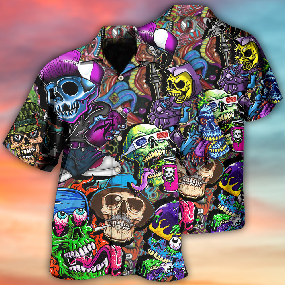 Skull Colorful Mix - Hawaiian Shirt  - Owl Ohh