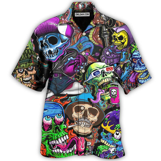 Skull Colorful Mix - Hawaiian Shirt  - Owl Ohh