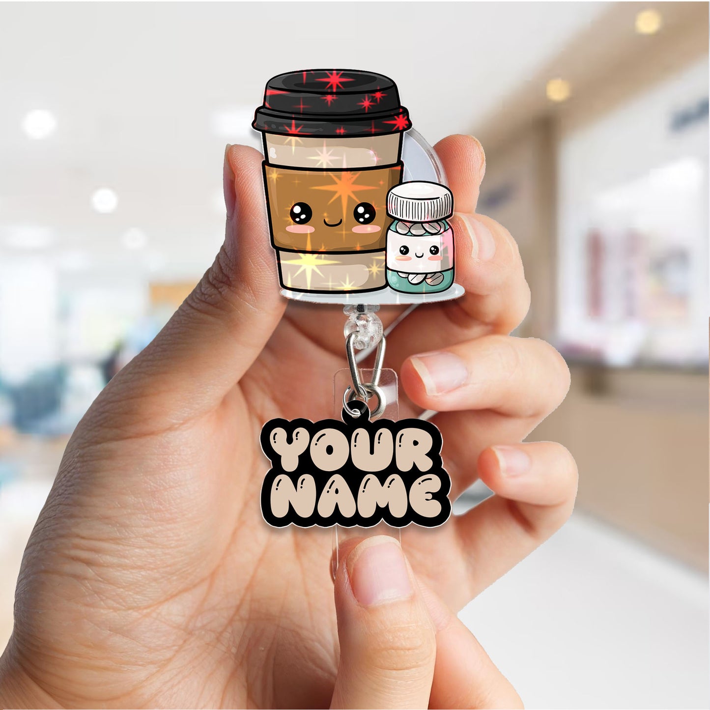 Pharmacy Fuel by Coffee Badge Reel