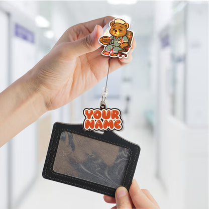 Nurse Bearly Awake Badge Reel