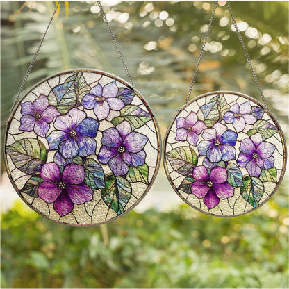 Birthmonth Flower February Violet Stained Glass Suncatcher