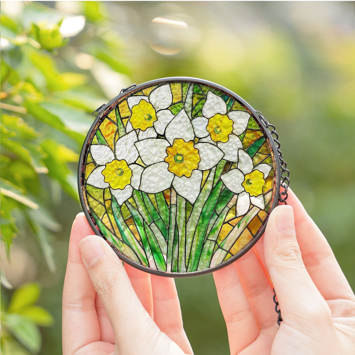 Birthmonth Flower March Daffodil Stained Glass Suncatcher