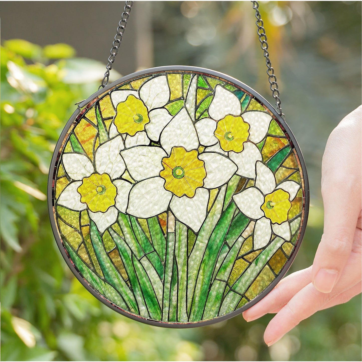 Birthmonth Flower March Daffodil Stained Glass Suncatcher