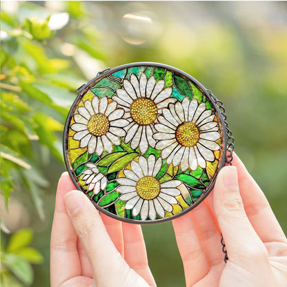 Birthmonth Flower April Daisy Stained Glass Suncatcher