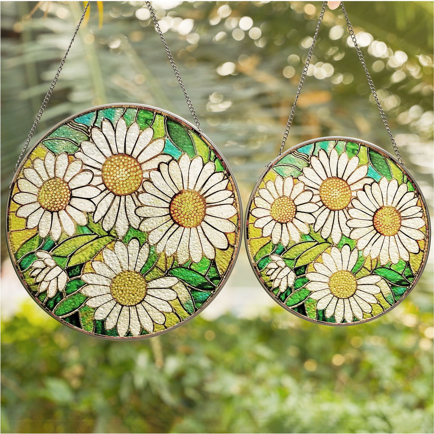 Birthmonth Flower April Daisy Stained Glass Suncatcher
