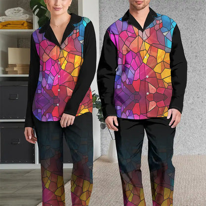 Flower Field A Girl And Her Dog And Cat - Personalized Long Pajamas Set