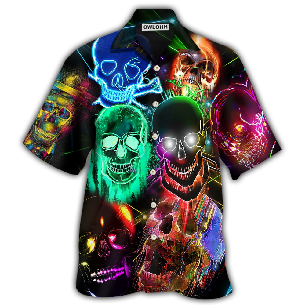 Skull Glowing - Hawaiian Shirt  - Owl Ohh