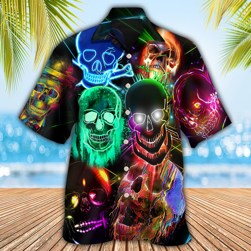 Skull Glowing - Hawaiian Shirt  - Owl Ohh