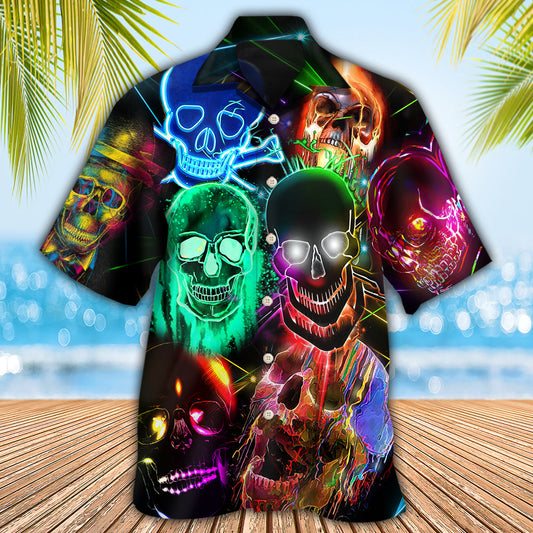 Skull Glowing - Hawaiian Shirt  - Owl Ohh