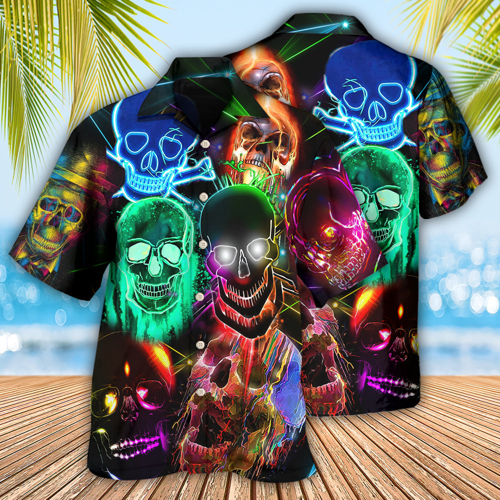 Skull Glowing - Hawaiian Shirt  - Owl Ohh